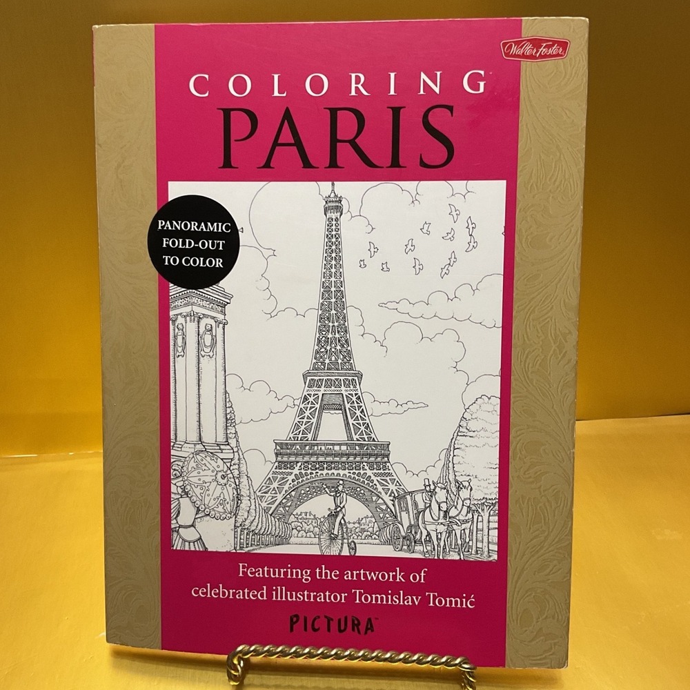 Pictura Coloring Paris Tomislav Tomic Walter Foster Panoramic Fold-Out Book